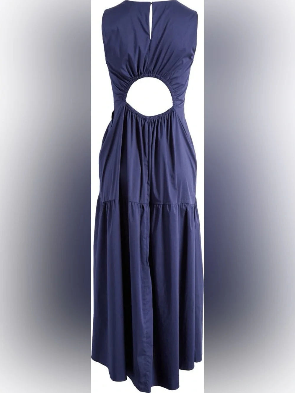 Luxely Sleeveless Navy Tiered Maxi Dress, Size 6.